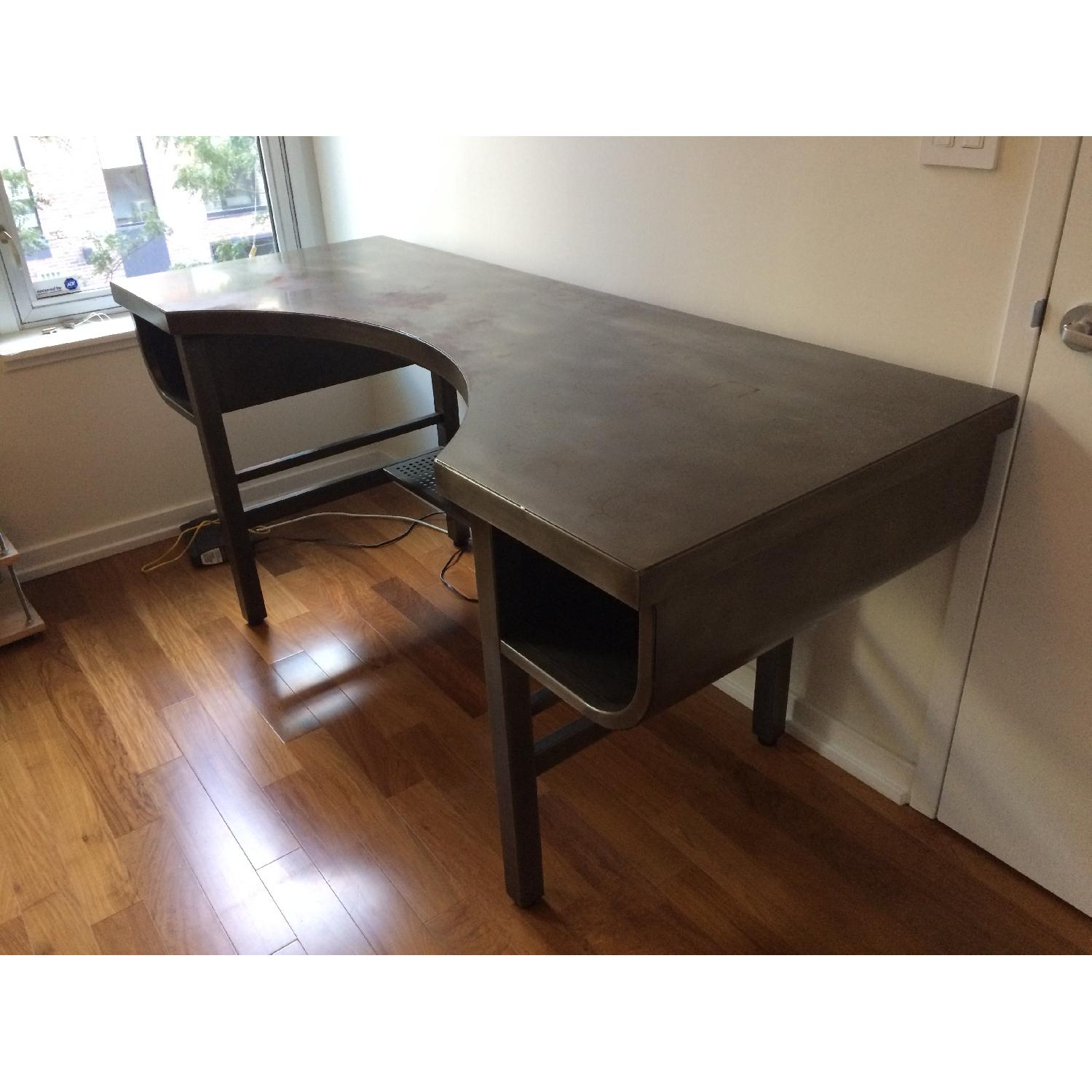 Restoration Hardware French Factory Metal Desk - image-2