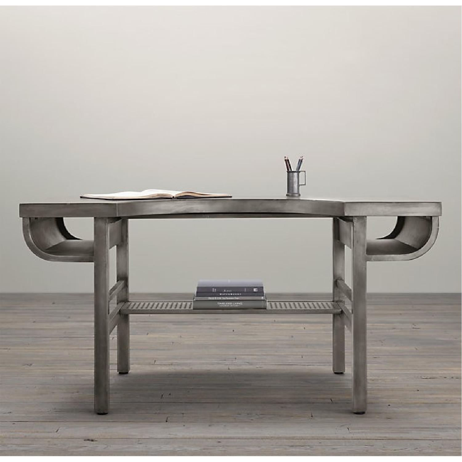 Restoration Hardware French Factory Metal Desk - image-6