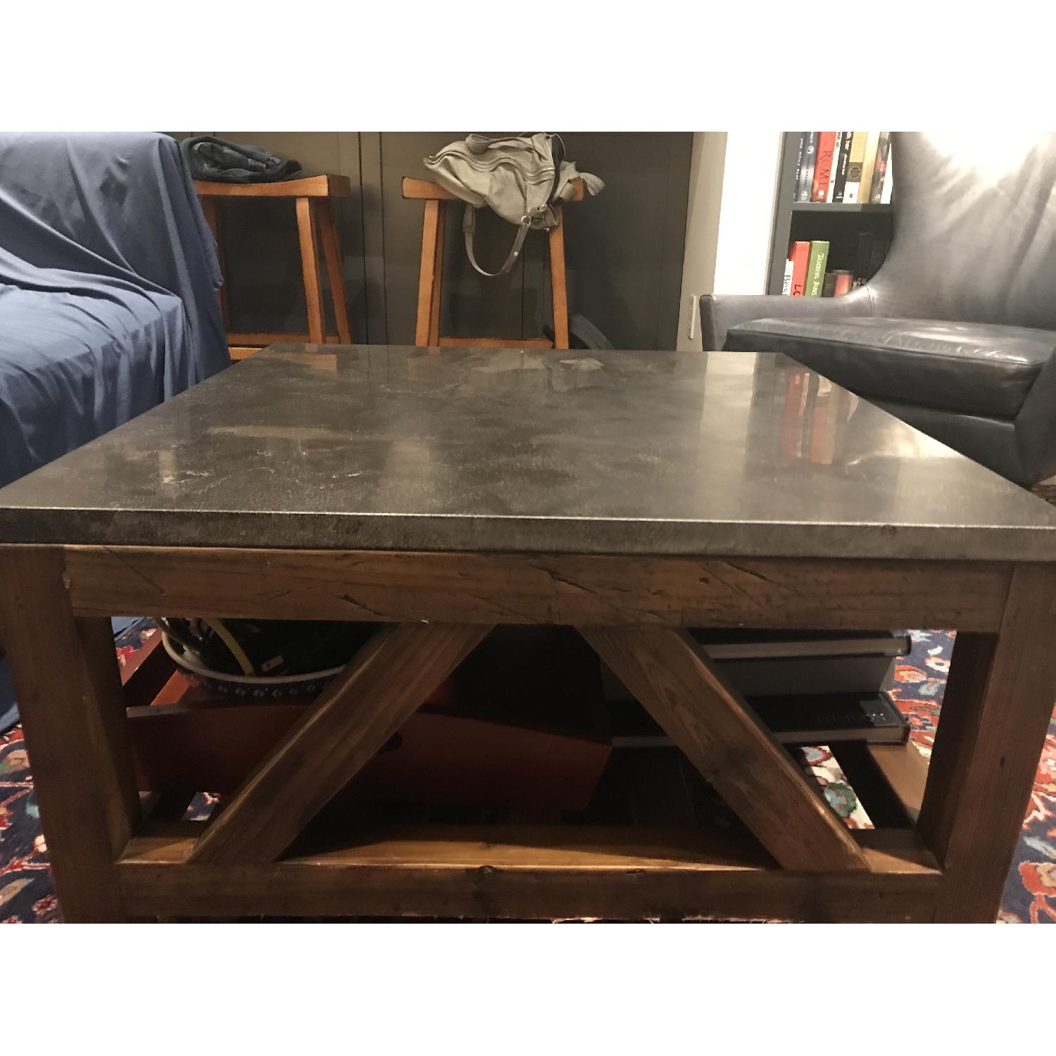 Crate & Barrel Bluestone Square Coffee Table AptDeco