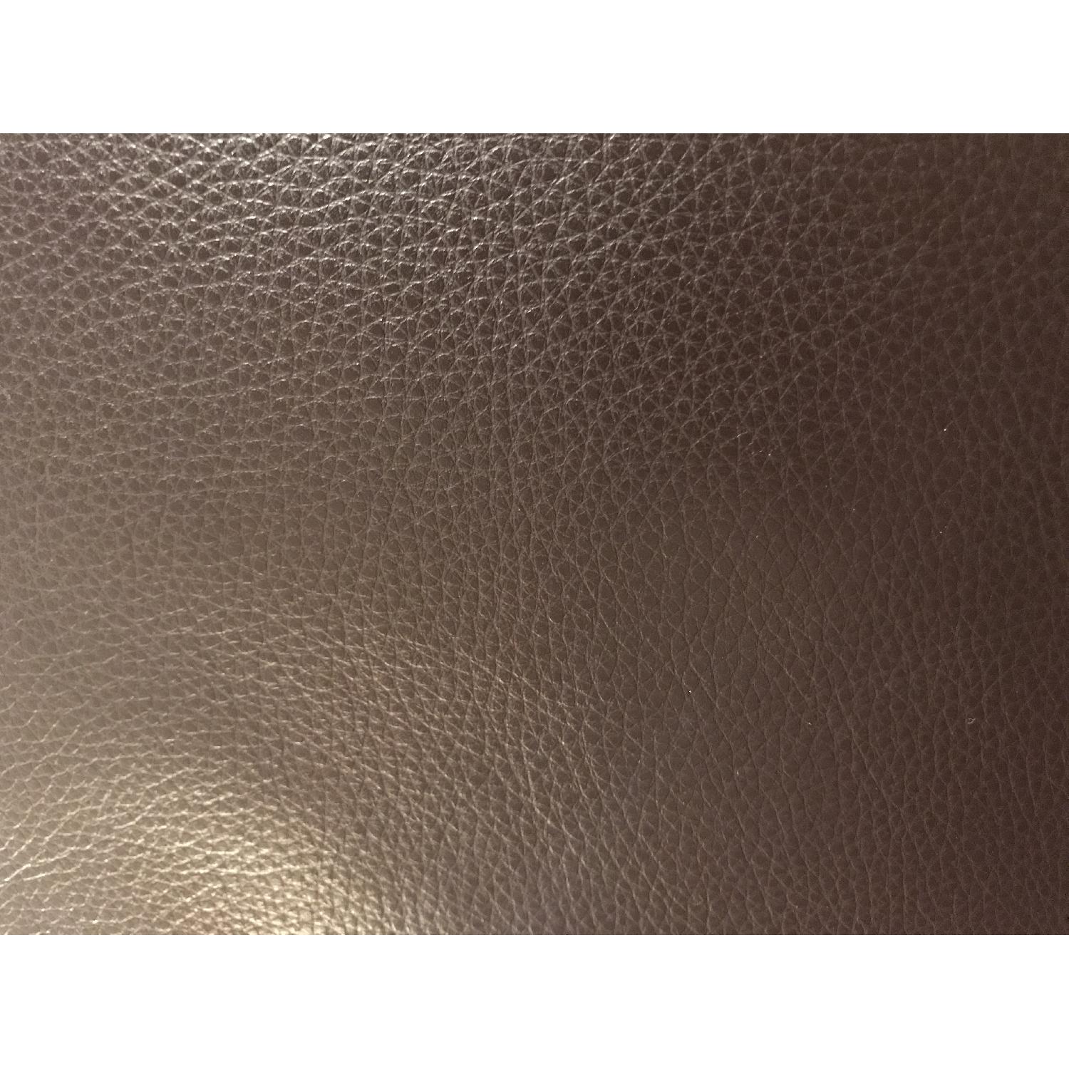 Brown Leather L Shape Sectional Couch - image-4