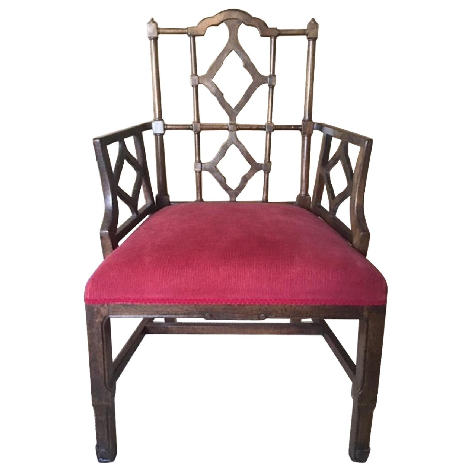 Asian Style Wood Armchair - image-0
