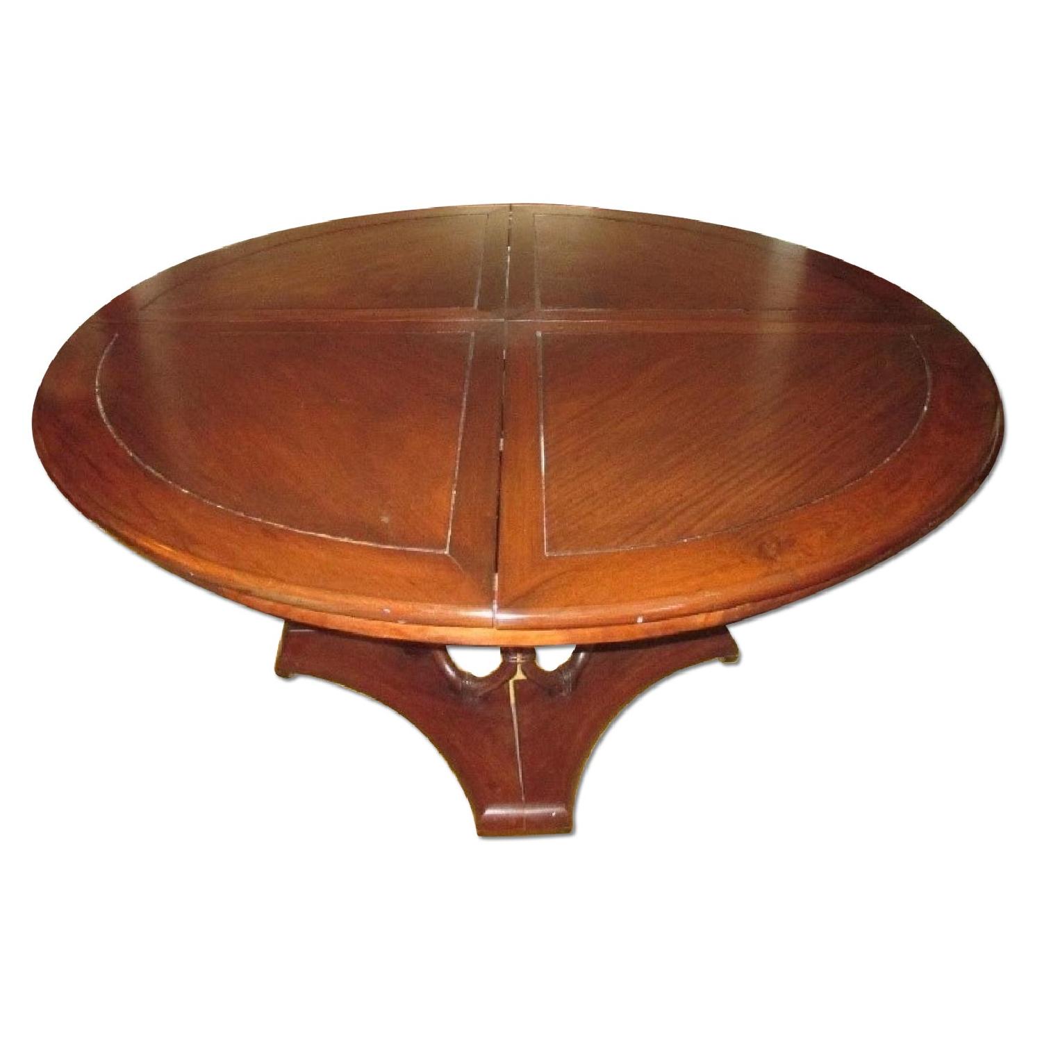 Solid Wood Round Expandable Dining Table - image-0