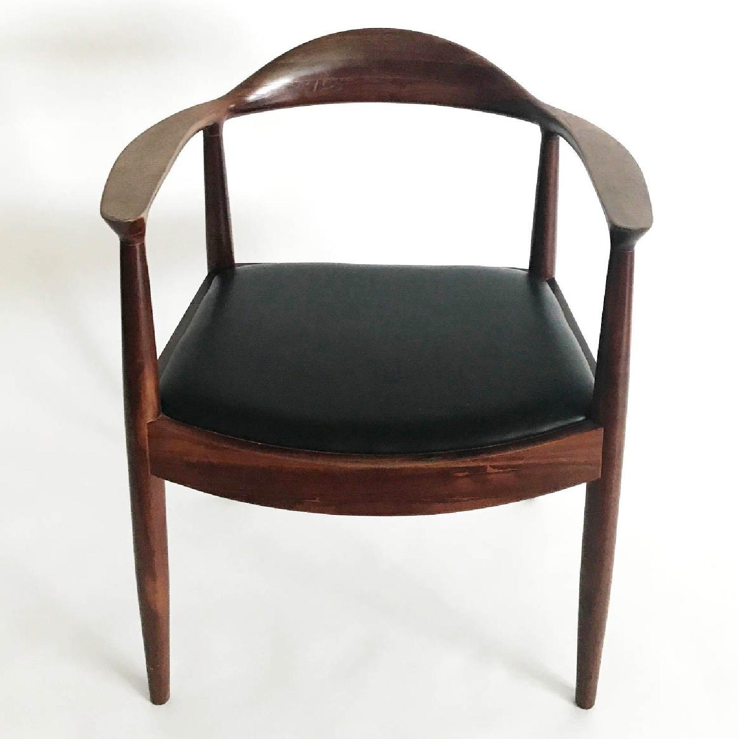White on White Carter Walnut Danish Armchair - image-0
