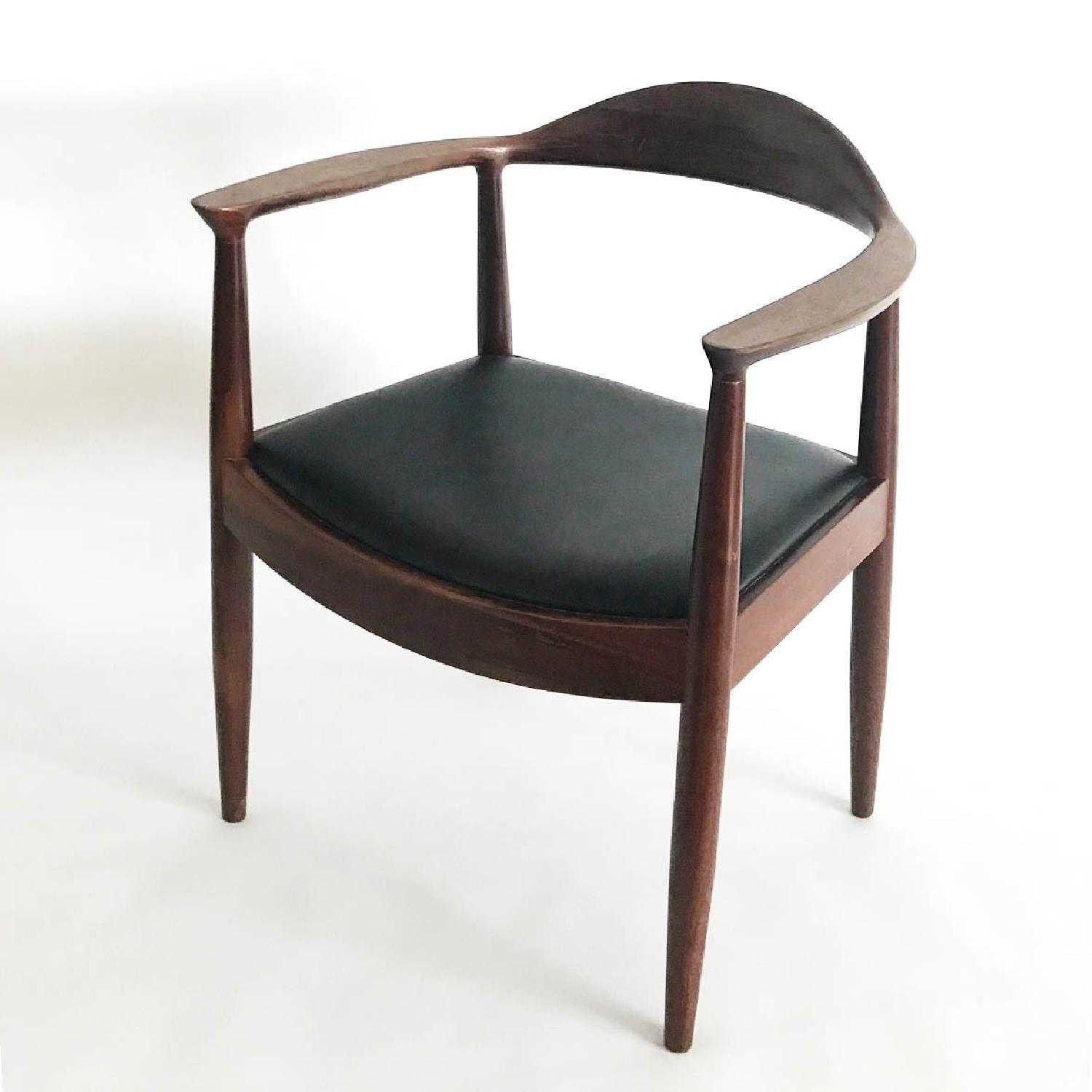 White on White Carter Walnut Danish Armchair - image-1