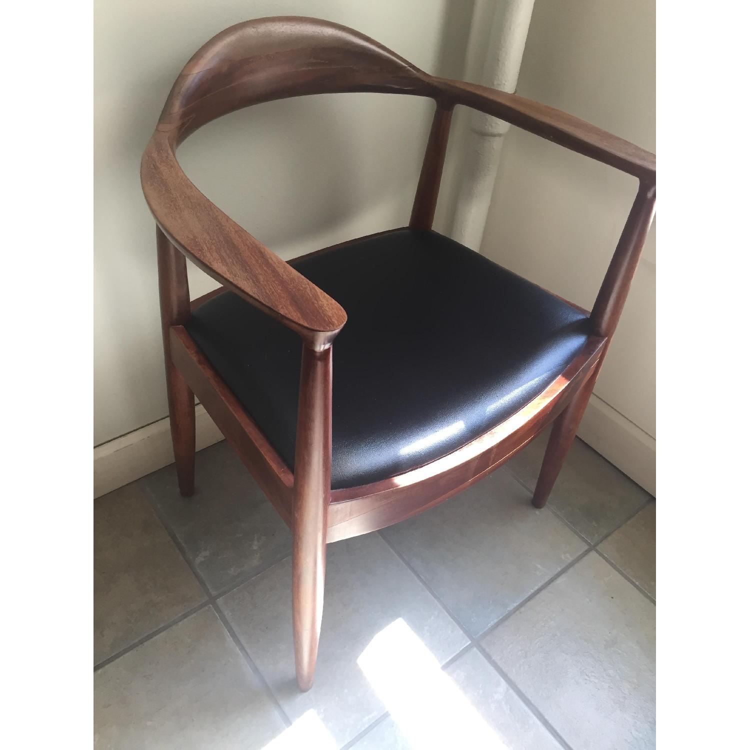 White on White Carter Walnut Danish Armchair - image-2