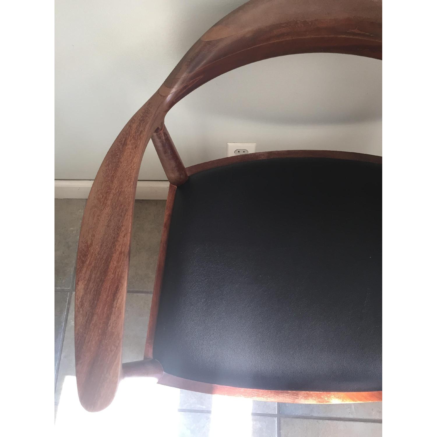 White on White Carter Walnut Danish Armchair - image-3