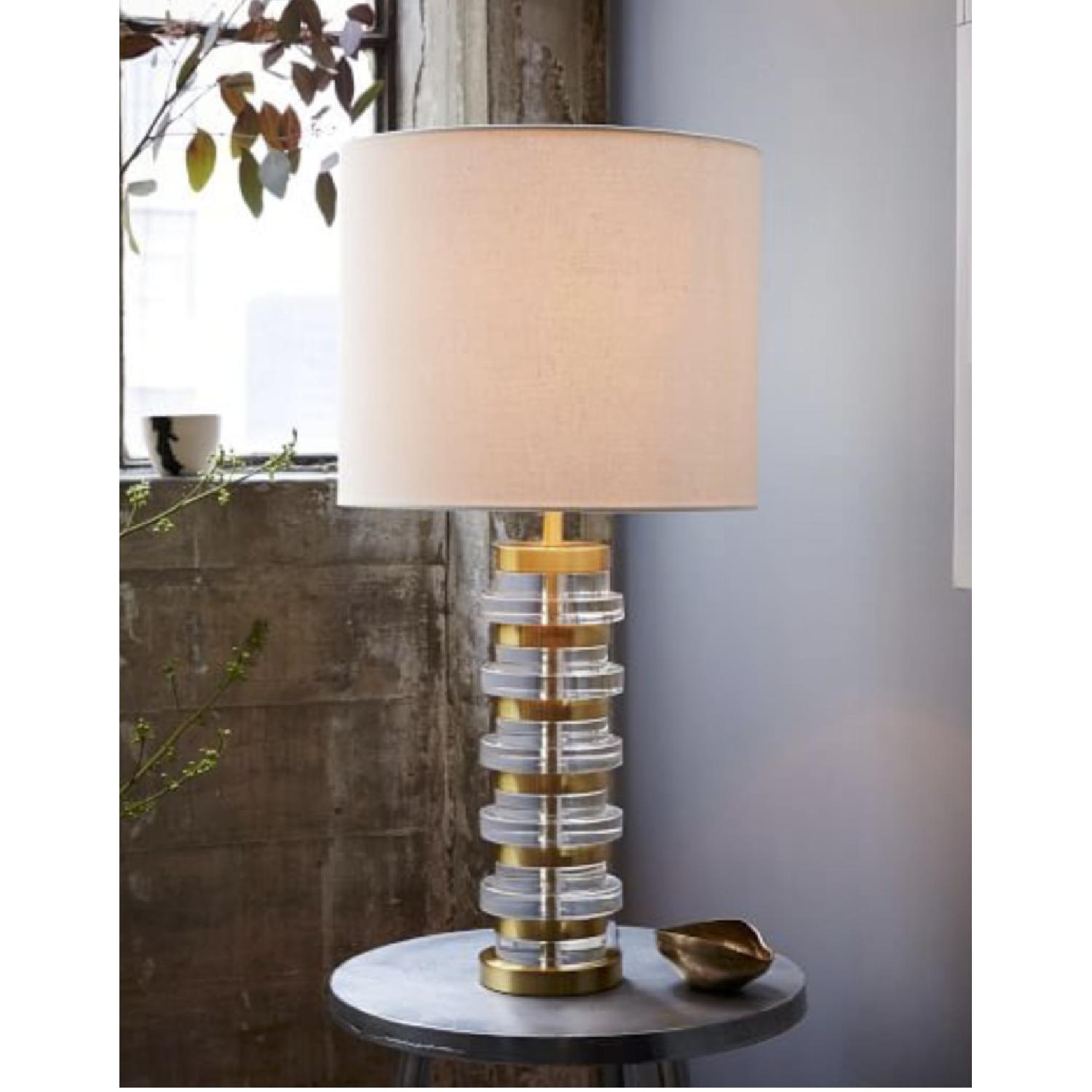 West Elm Clear Disc Table Lamp - image-1
