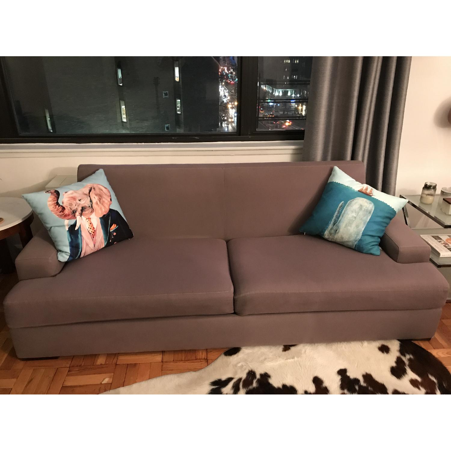 West Elm Grey Fabric Sofa - image-5