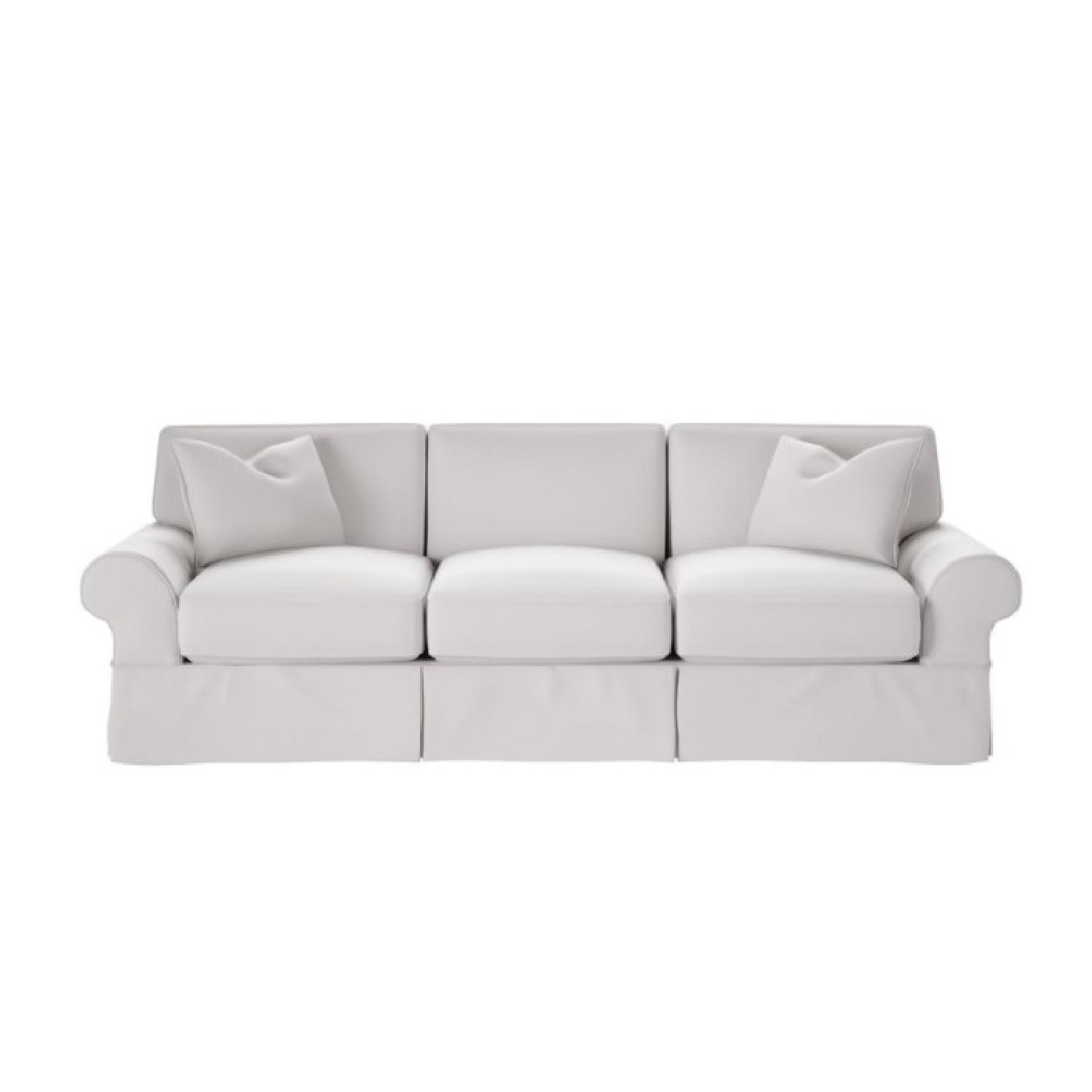 White Slipcovered Sleeper Sofa - image-1