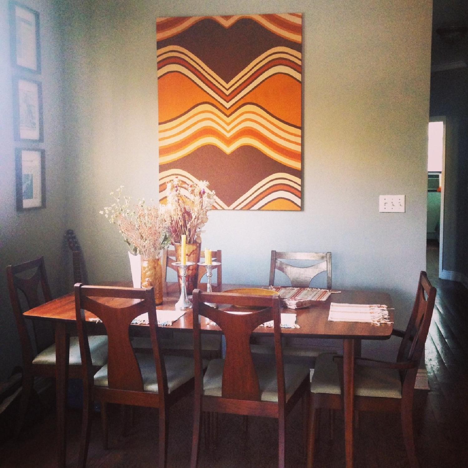 Mid Century Modern Wood Dining Table w/ 6 Chairs - image-4