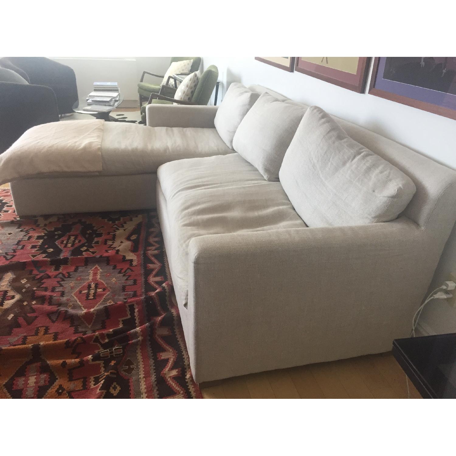 Restoration Hardware Linen Sectional Sofa - image-3