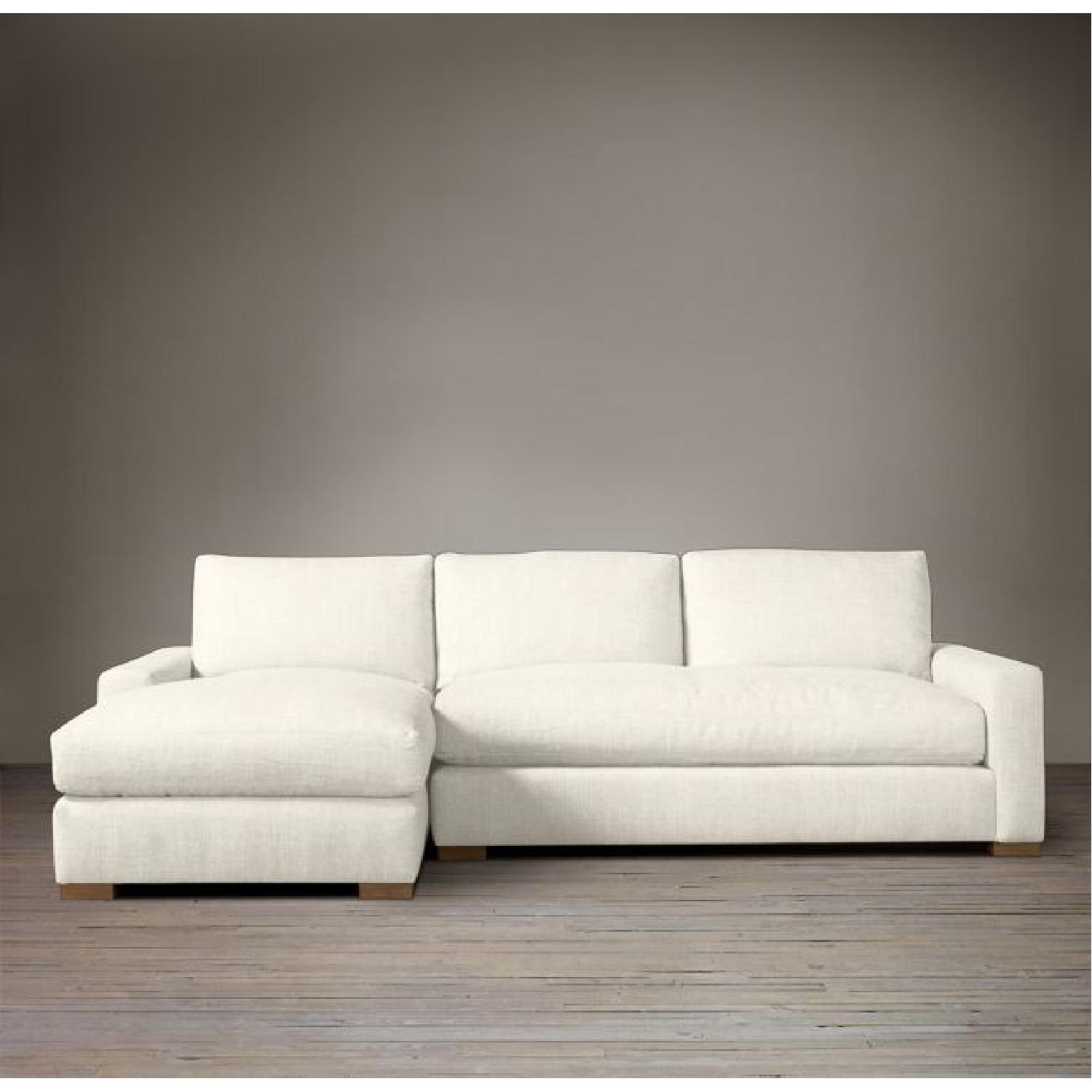 Restoration Hardware Linen Sectional Sofa AptDeco