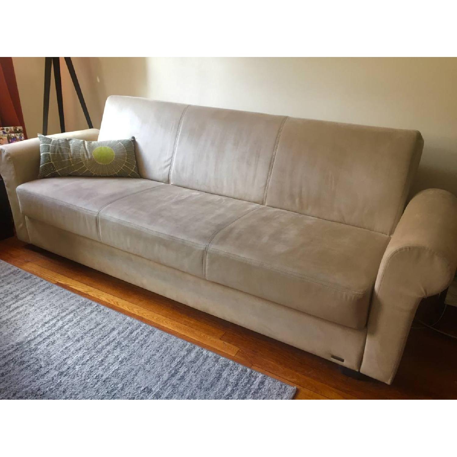 Target Beige Microsuede Sleeper Couch - image-1