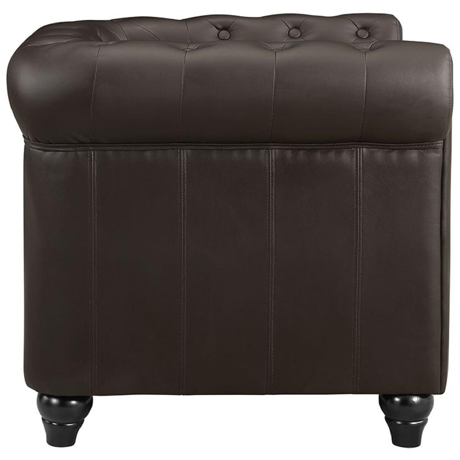 The Smart Sofa Vintage Style Vinyl Arm Chair in Brown - image-1
