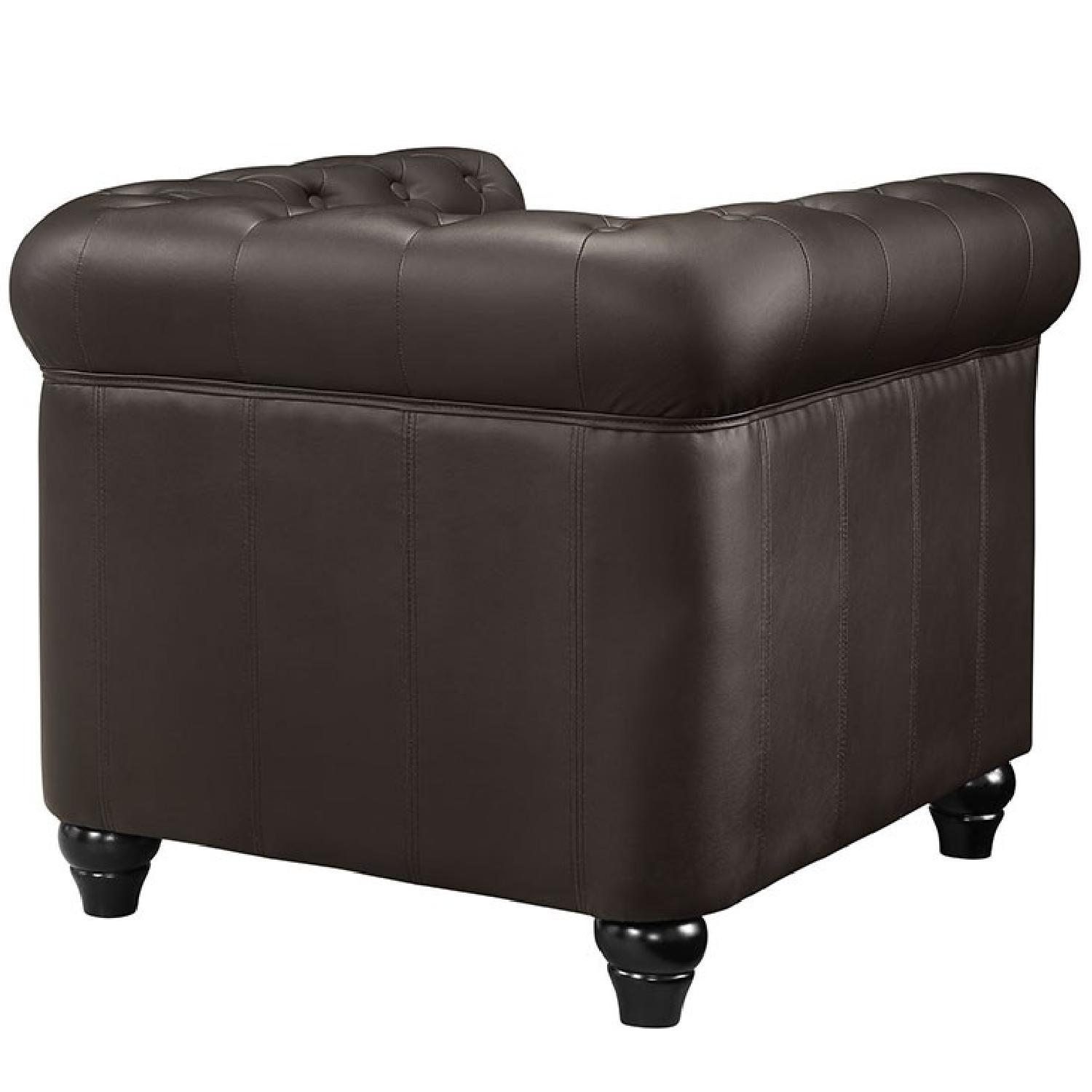 The Smart Sofa Vintage Style Vinyl Arm Chair in Brown - image-2