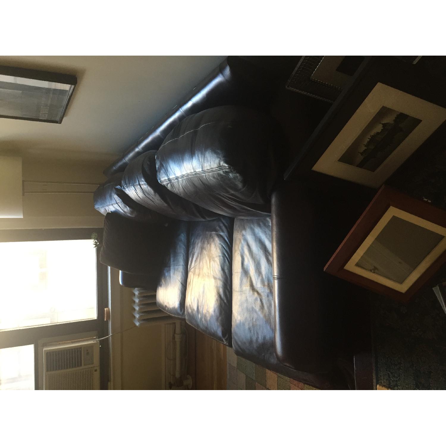 Macy's Martha Stewart Leather Couch - image-2