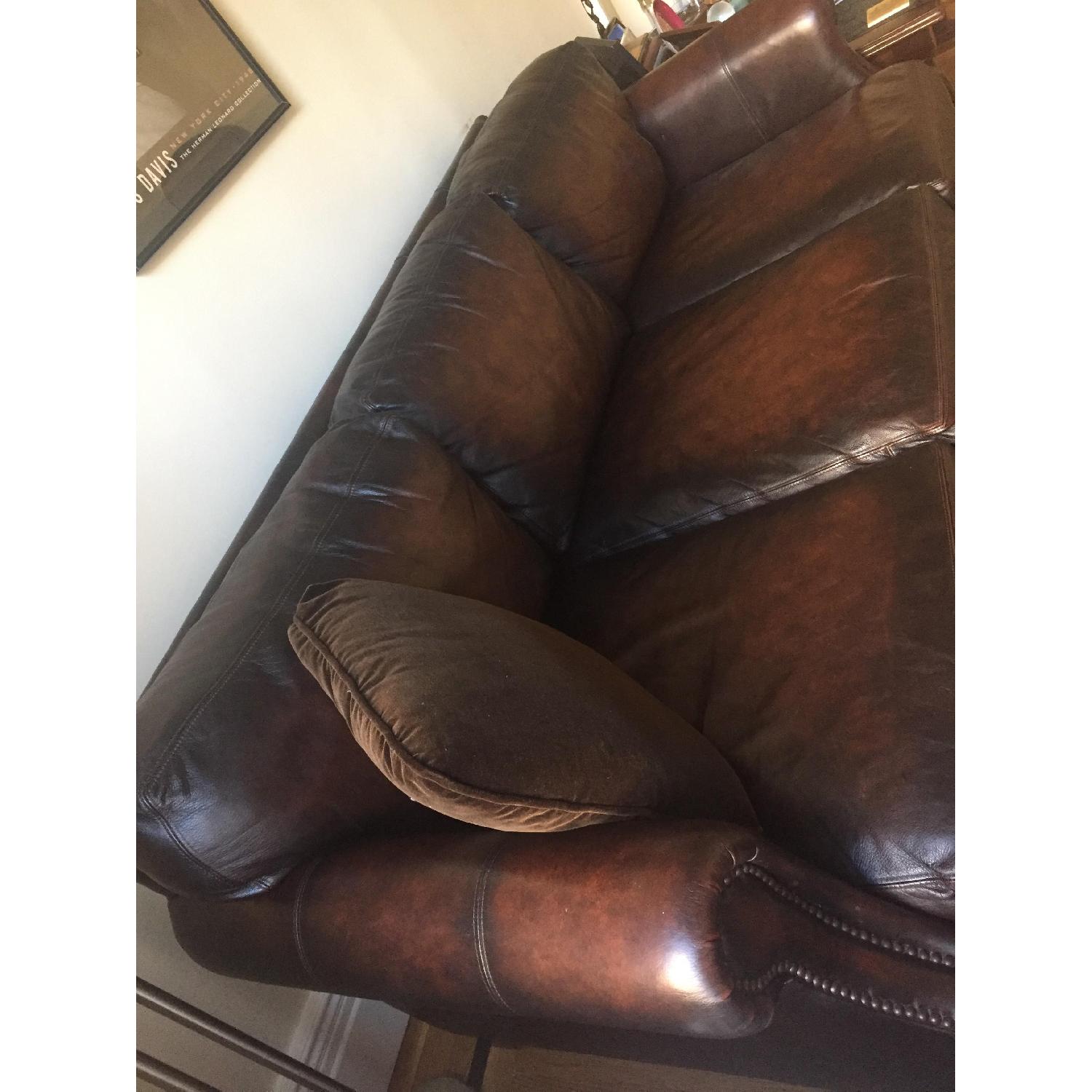 Macy's Martha Stewart Leather Couch - image-3