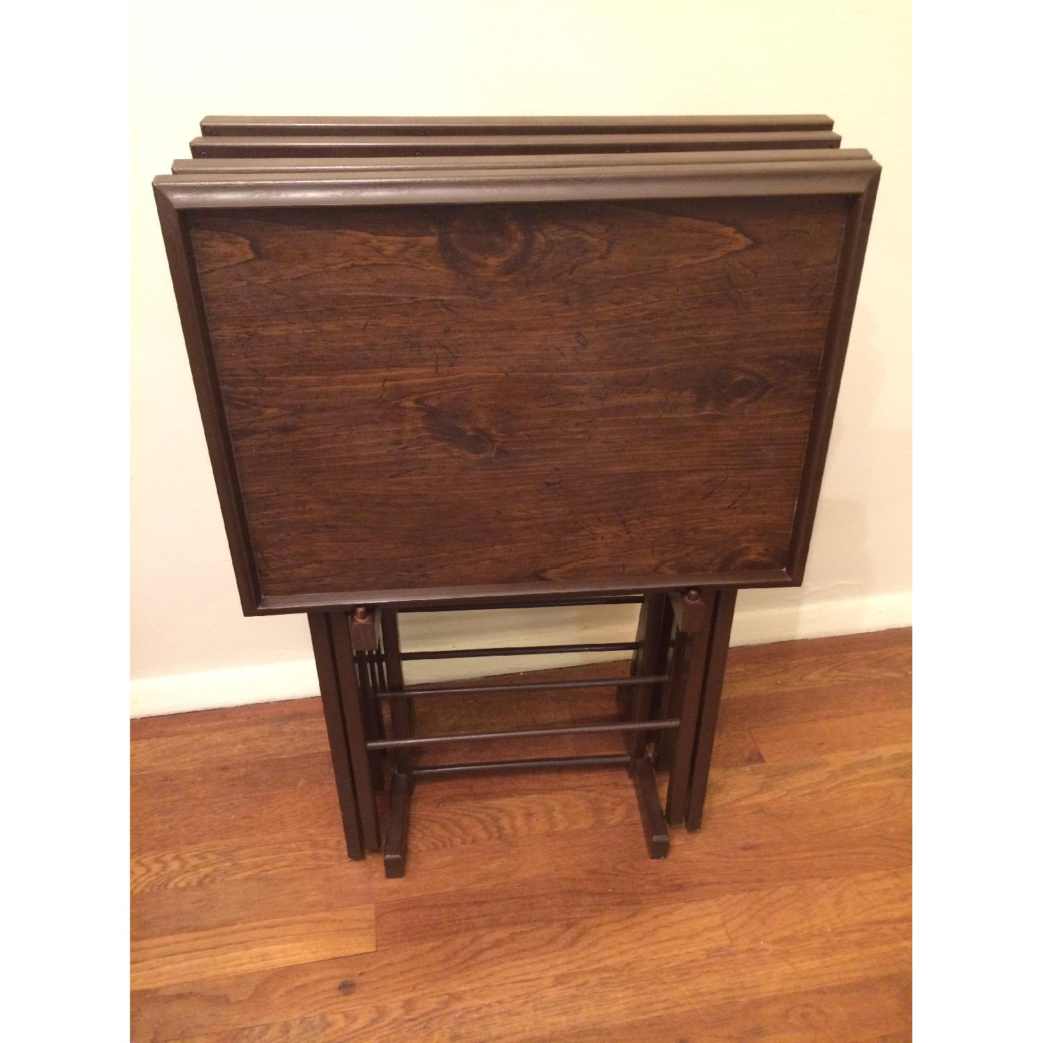 Artex Snack Tables Set of 4 with Stand AptDeco