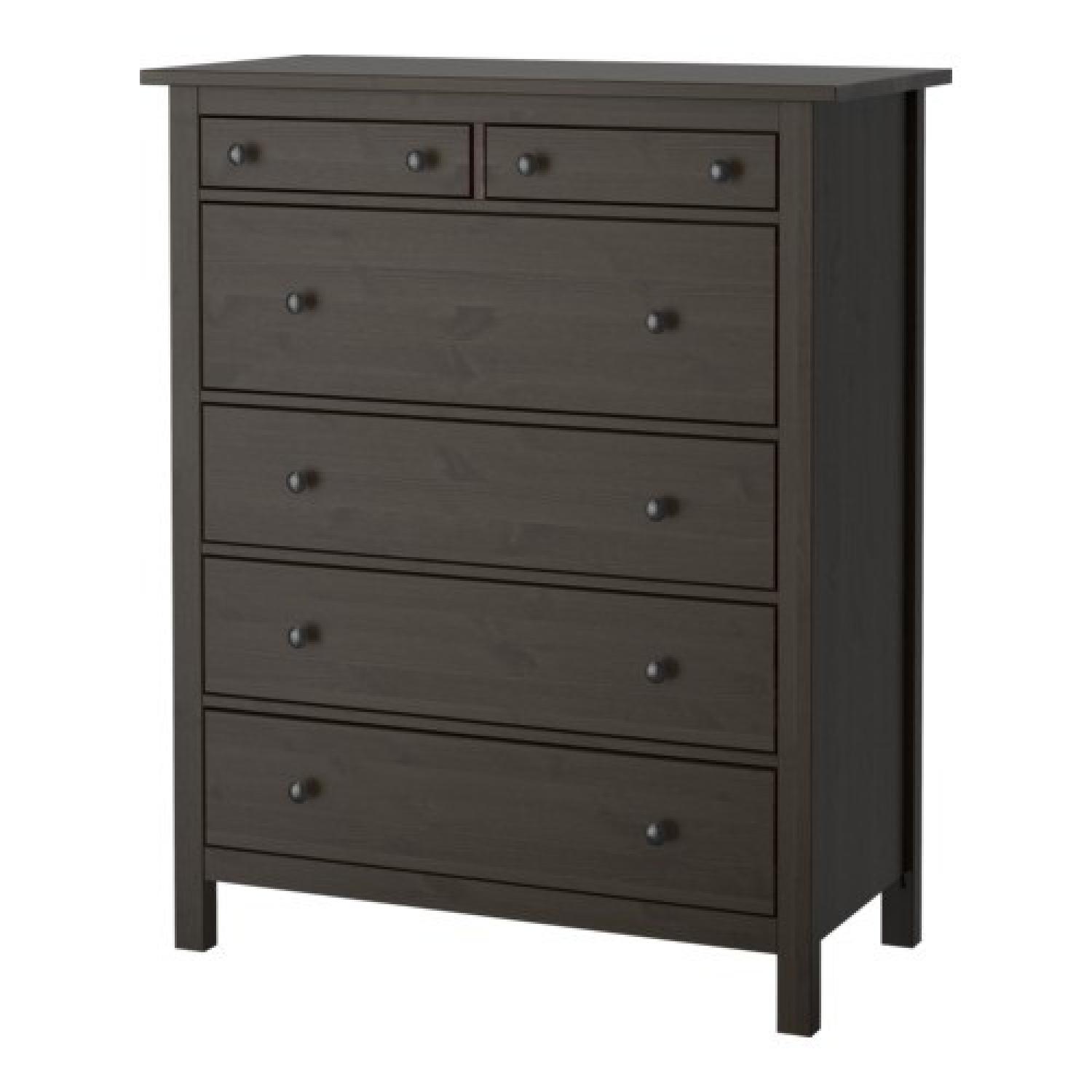 Ikea Hemnes 6-Drawer Chest in Black-Brown - image-0