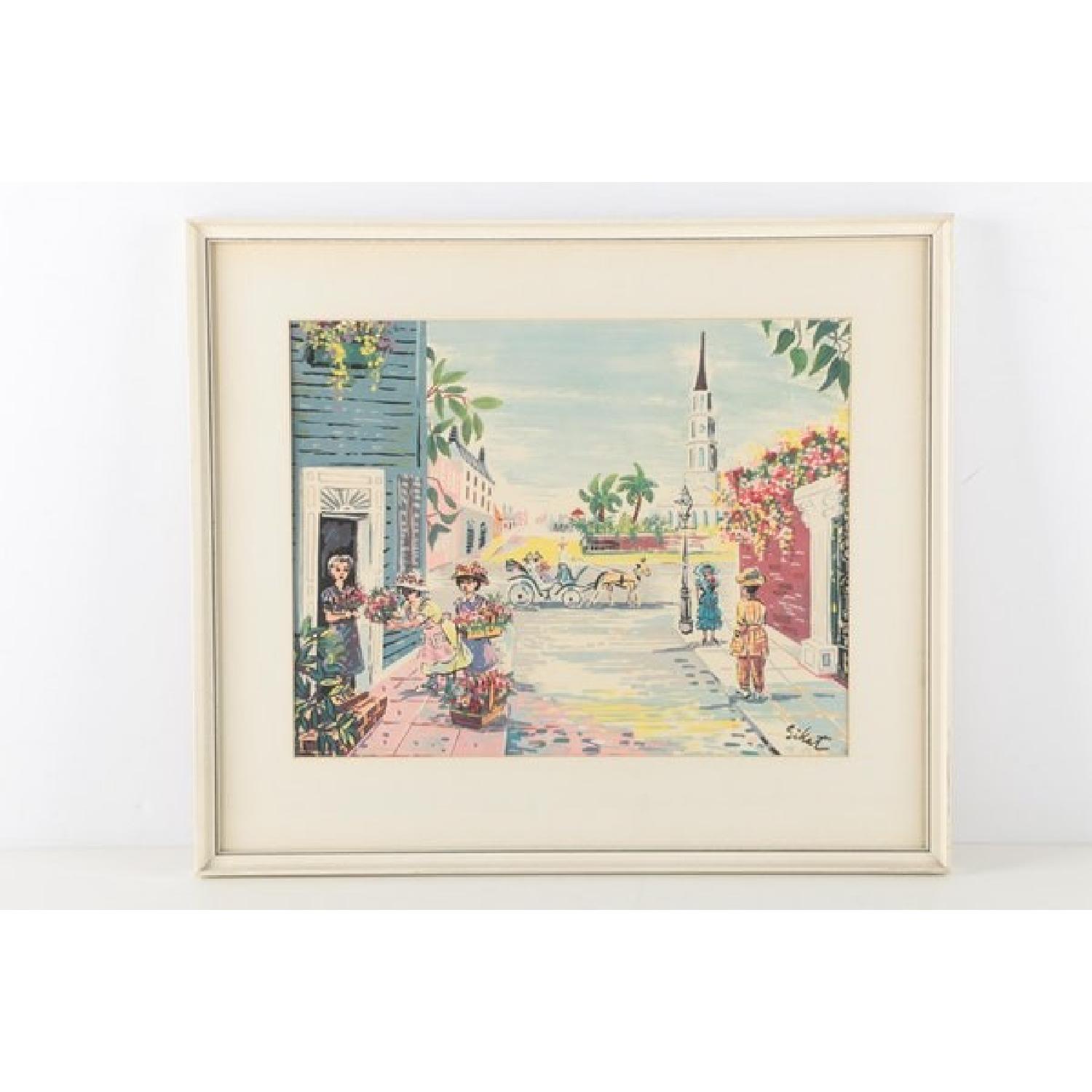 Antique Offset Lithograph of Street Scenes - image-2