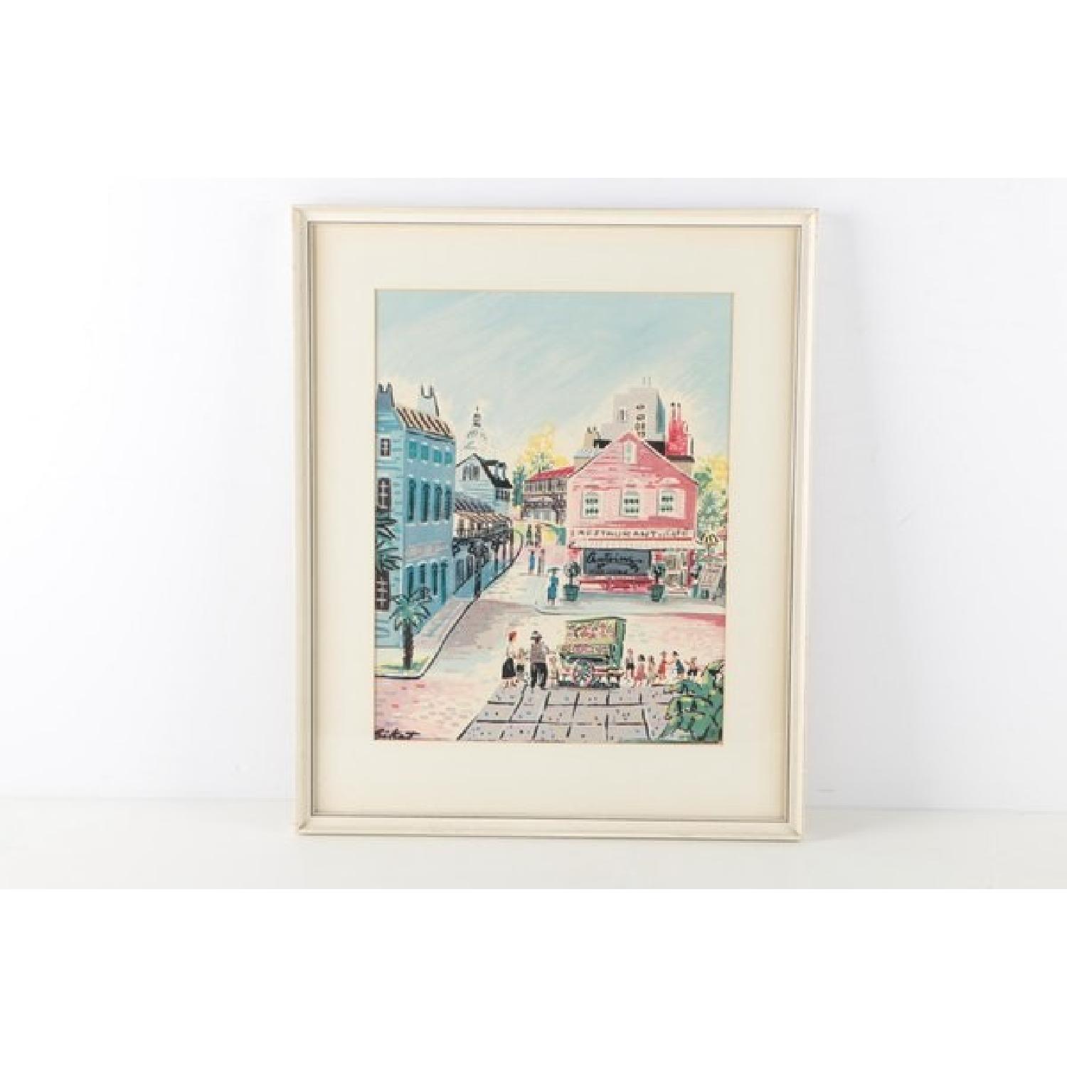 Antique Offset Lithograph of Street Scenes - image-3