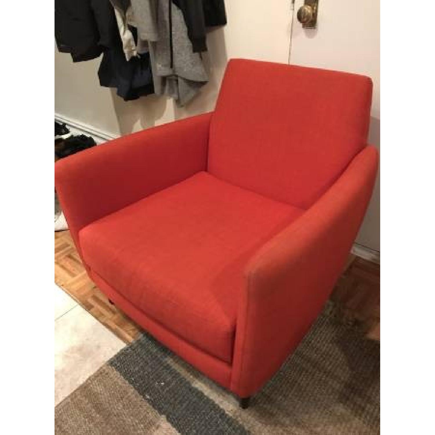 CB2 Parlour Chair Atomic in Blood Orange AptDeco