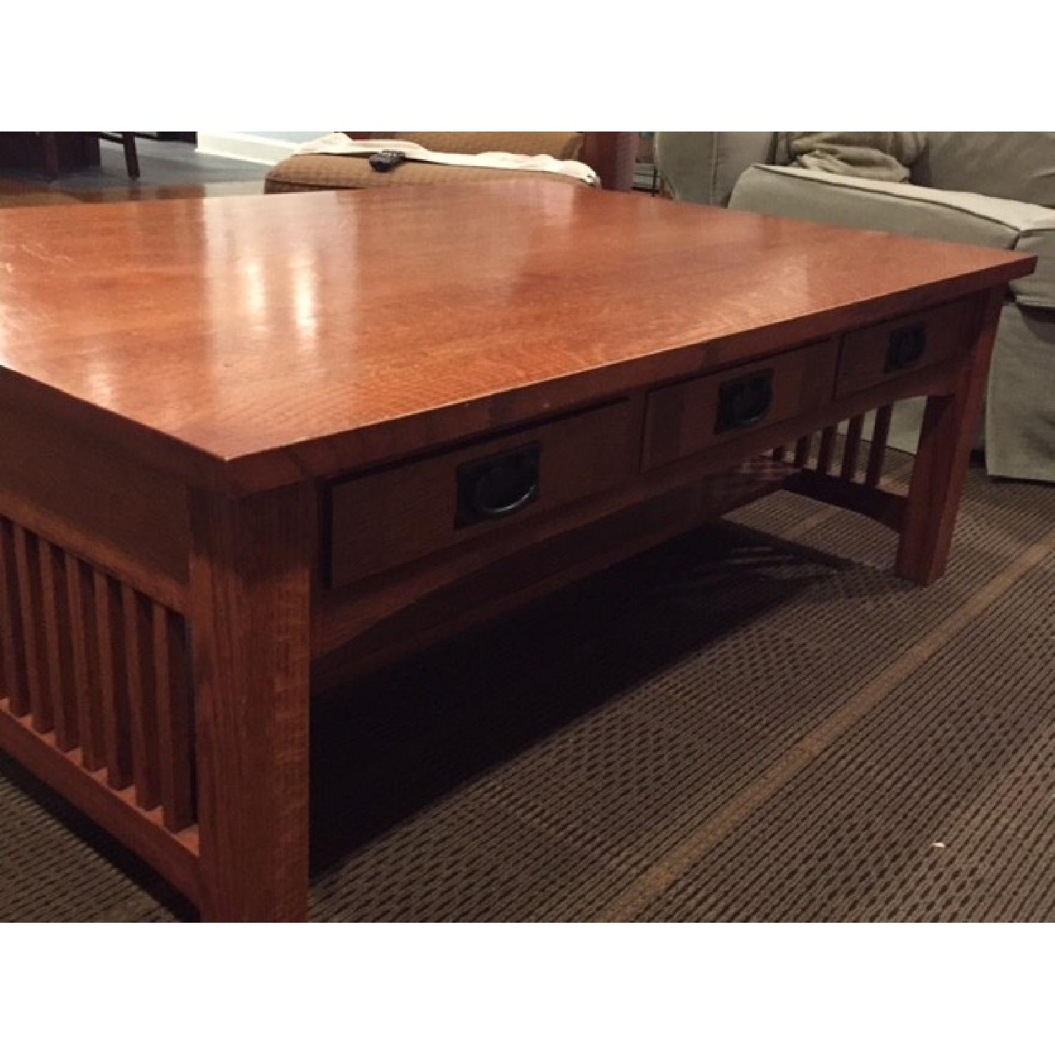 Restoration Hardware Mission Oak Coffee Table - image-3