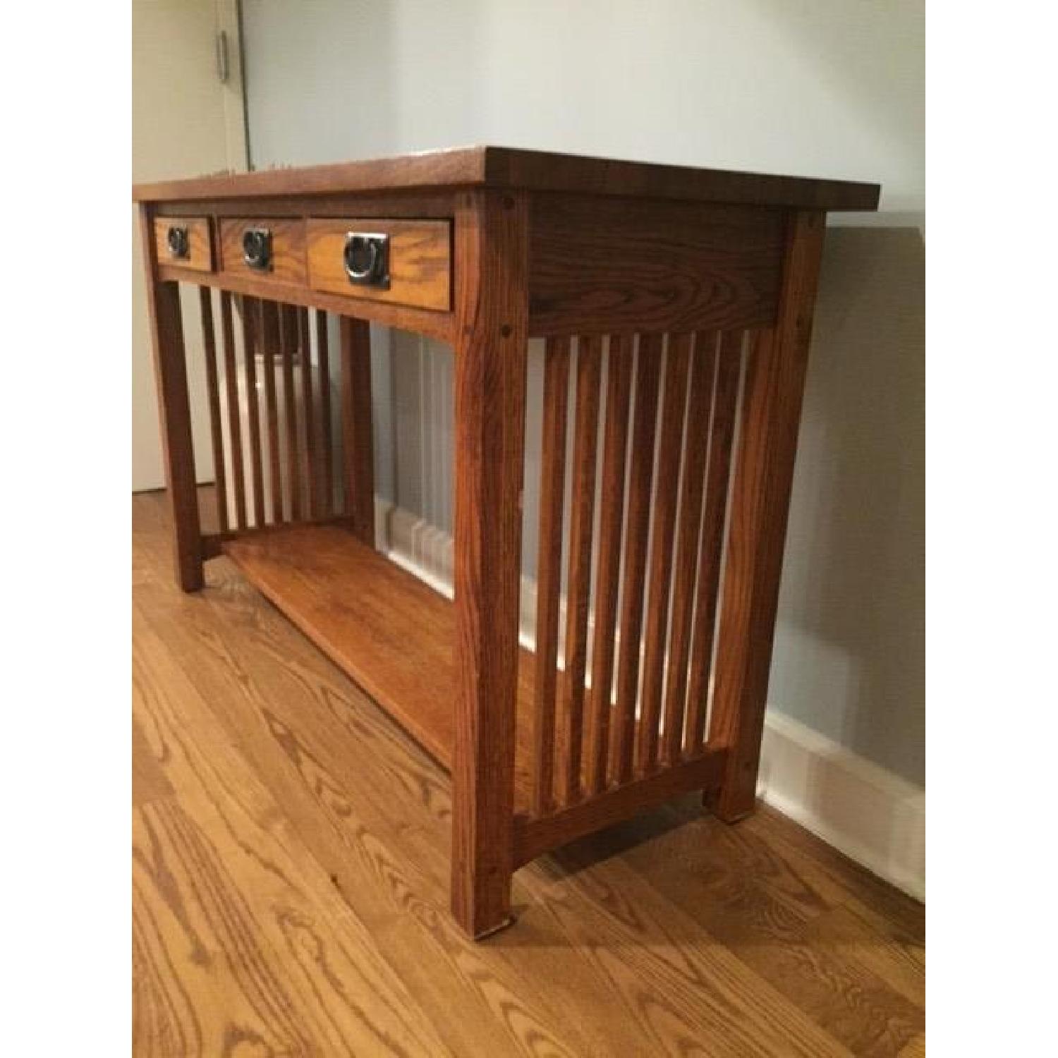 Restoration Hardware Mission Oak Sofa Table - image-3