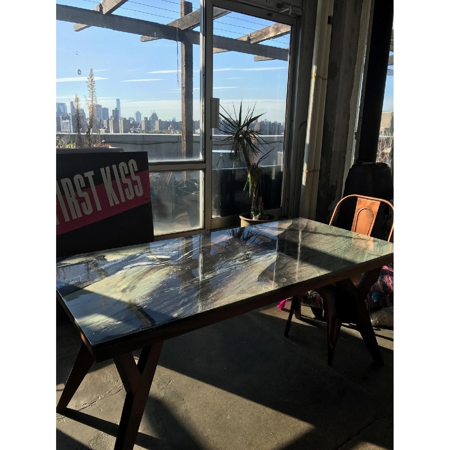 Organic Modernism Marble Top Dining Table - AptDeco