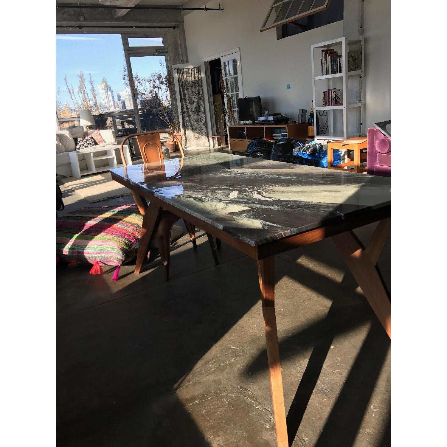 Organic Modernism Marble Top Dining Table - AptDeco