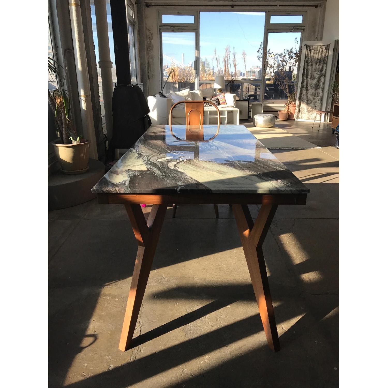 Organic Modernism Marble Top Dining Table - AptDeco