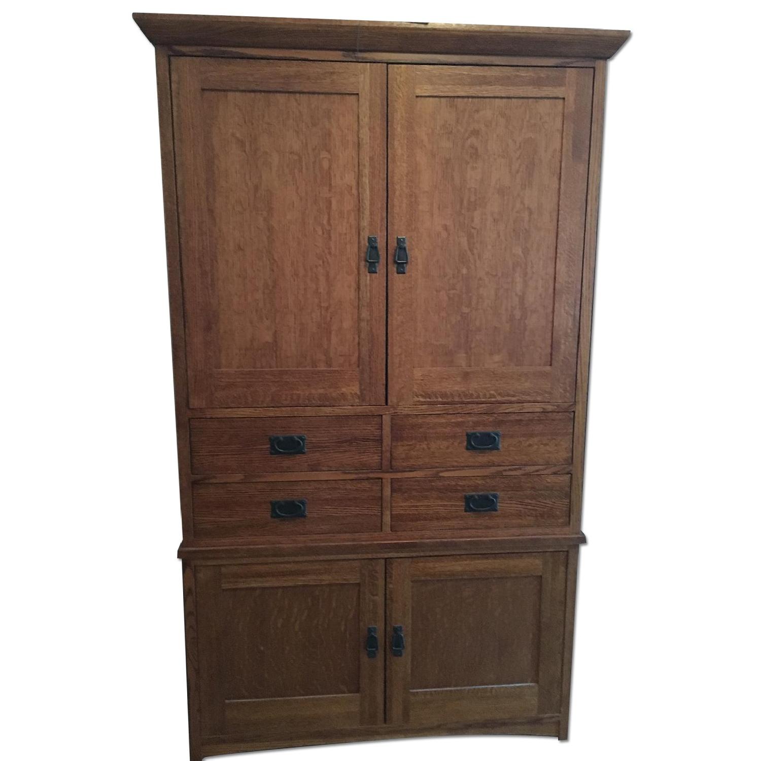 Restoration Hardware Mission Oak Armoire AptDeco