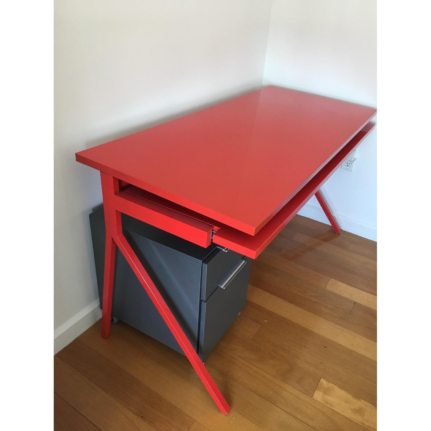 Blu Dot Red Lacquer Desk - image-4