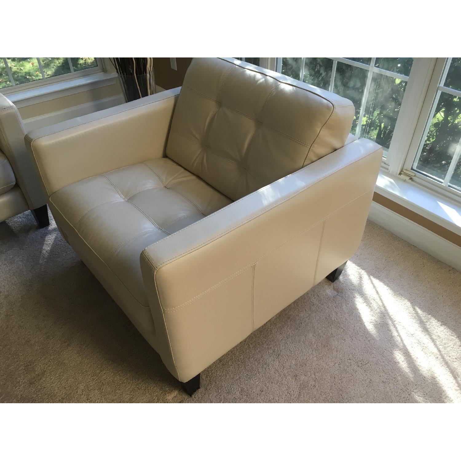 Macy's Milan Ivory Leather Chair - image-2