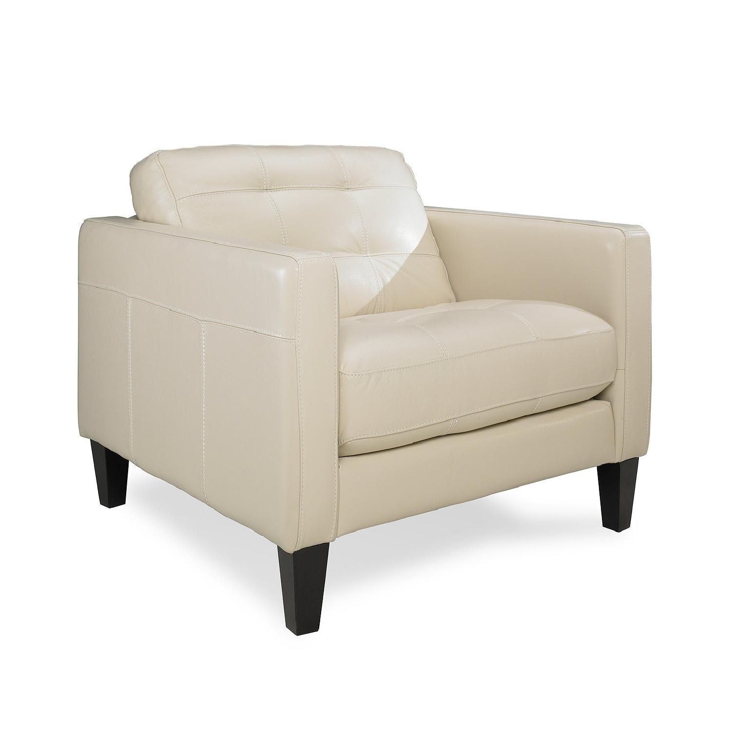Macy's Milan Ivory Leather Chair - image-0