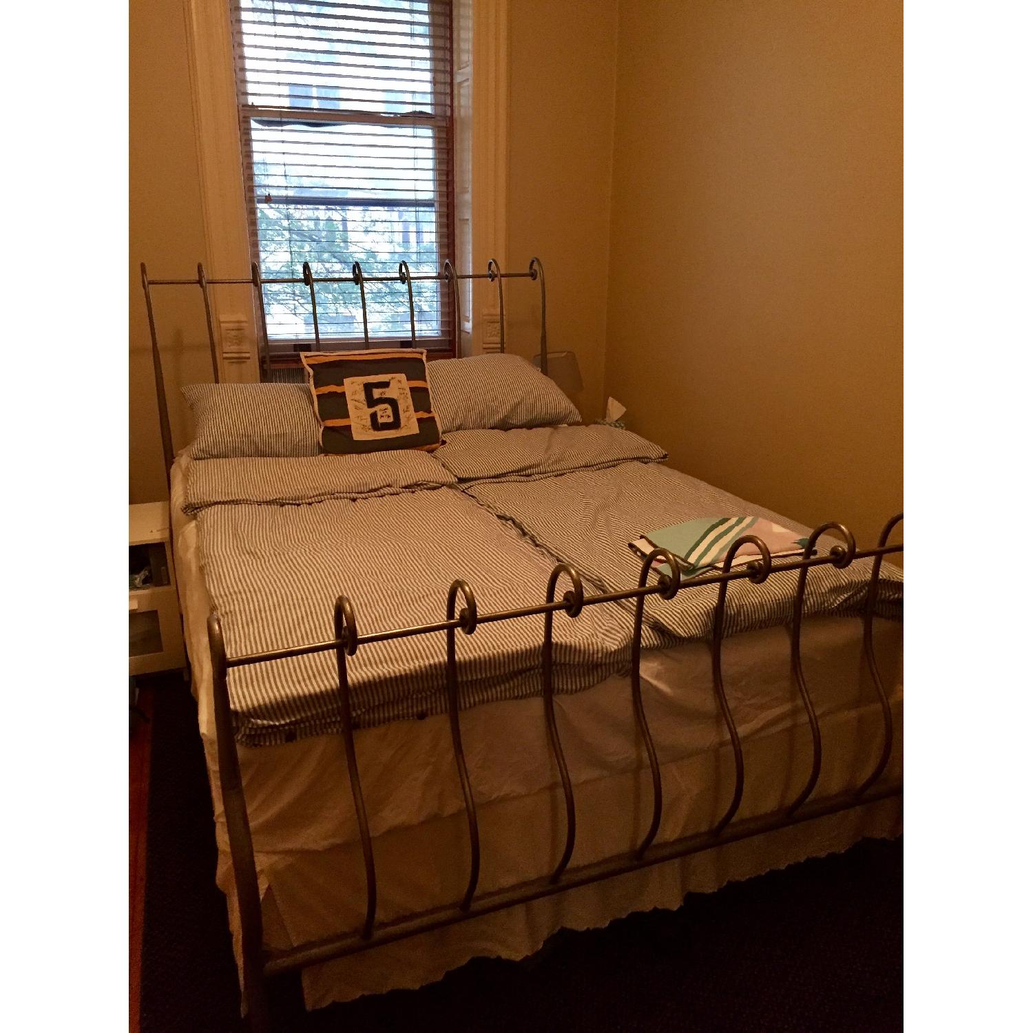 Pier 1 Imports Queen Metal Sleigh Bed - image-1