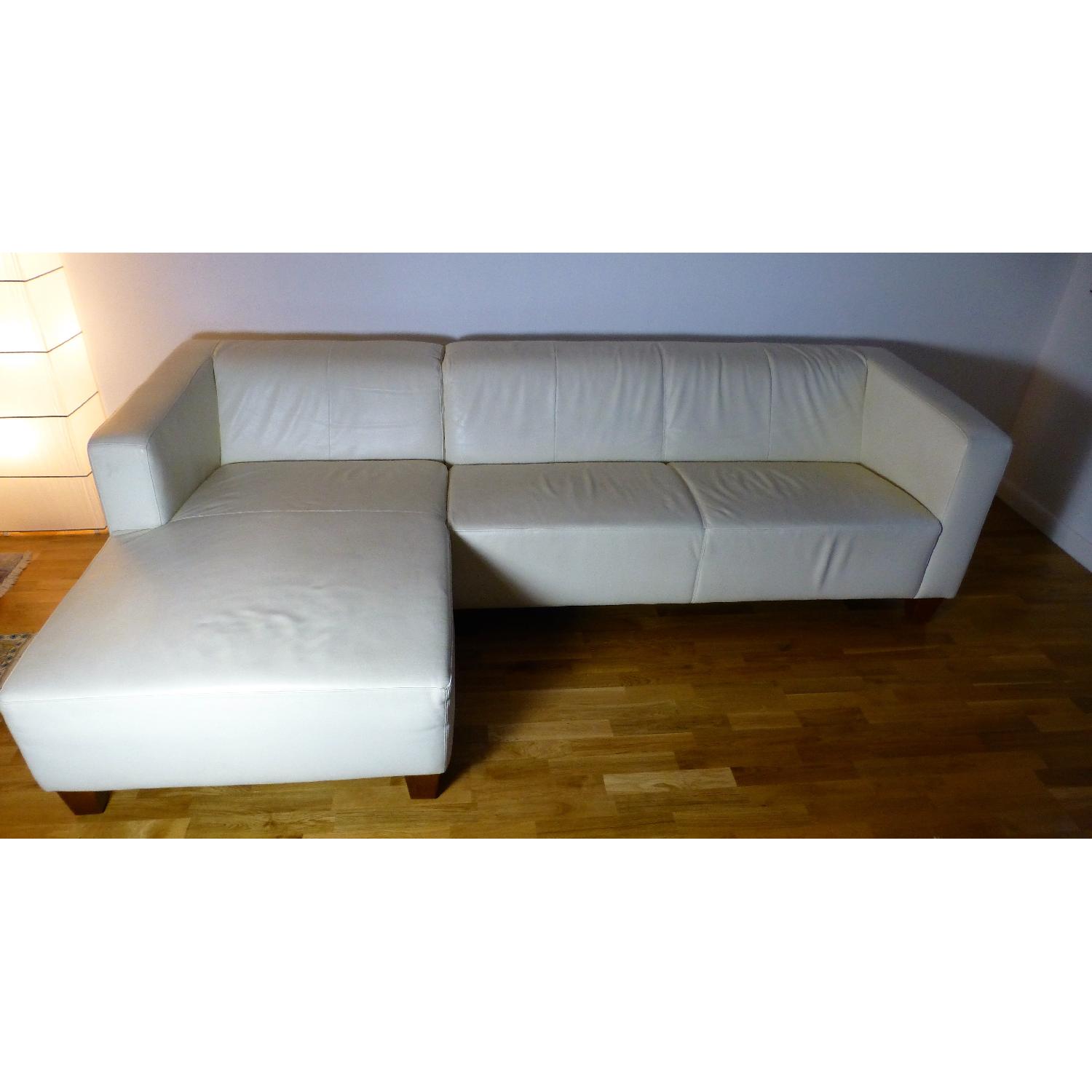 Koinor Leather Sectional Sofa in Ivory - image-1