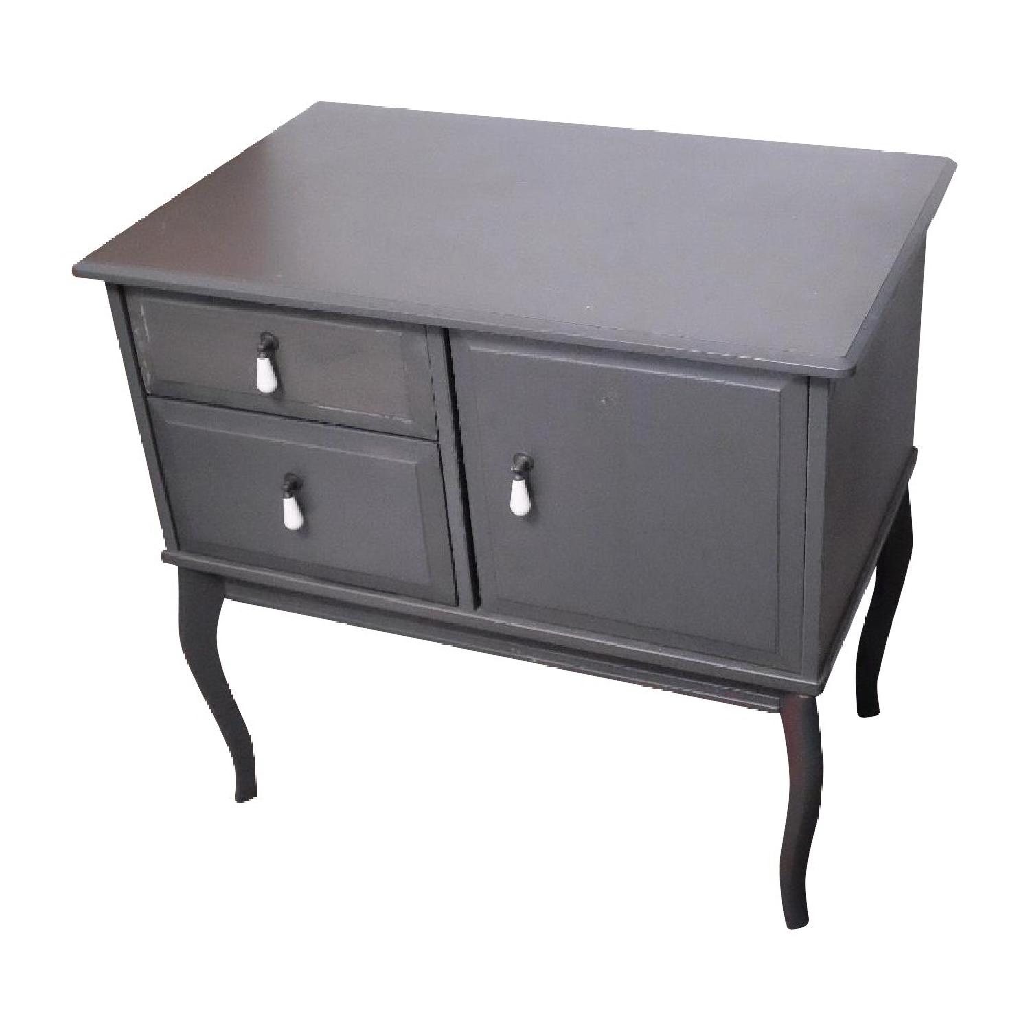Ikea Gray Bedside Table AptDeco
