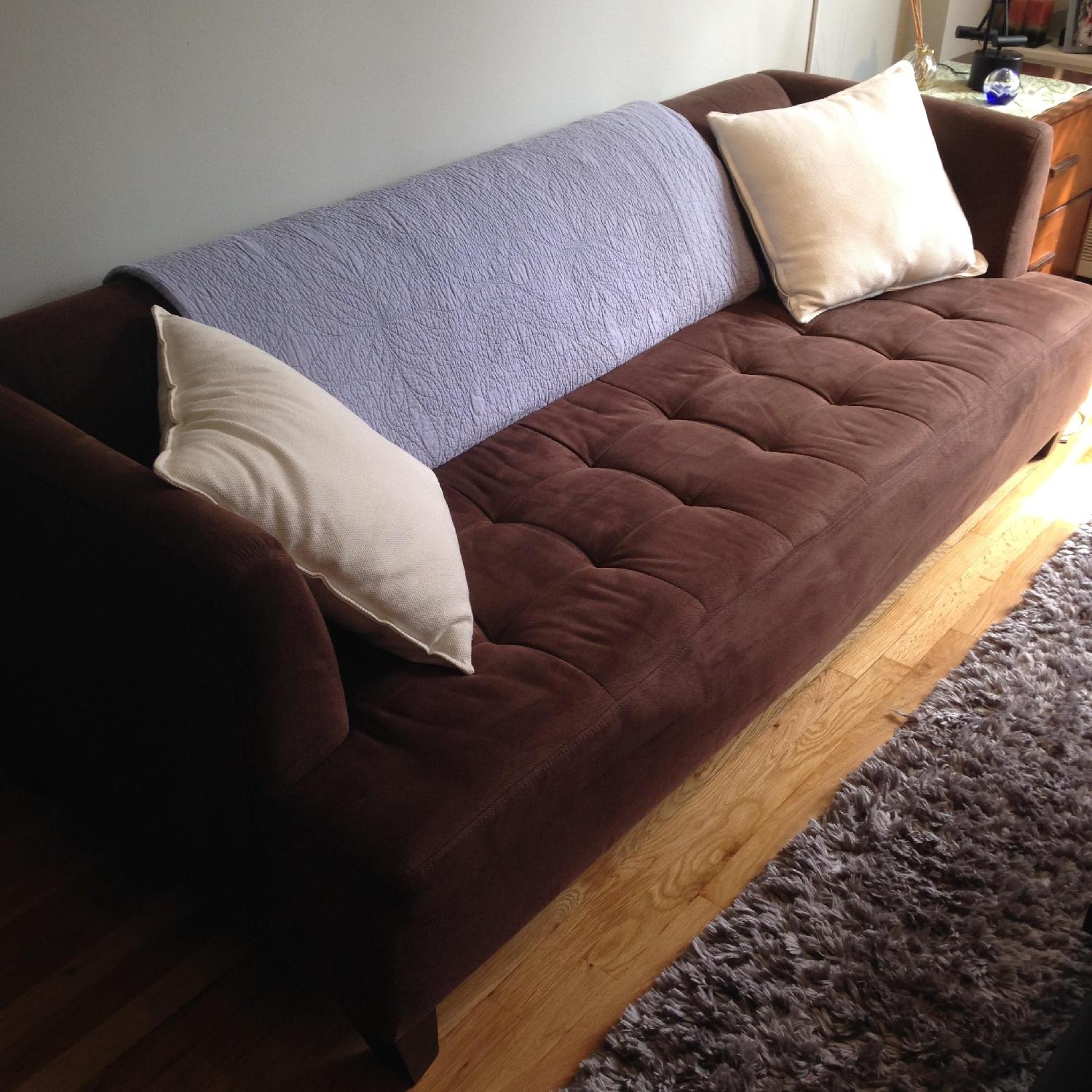 Macy's Chocolate Brown Sofa - image-1