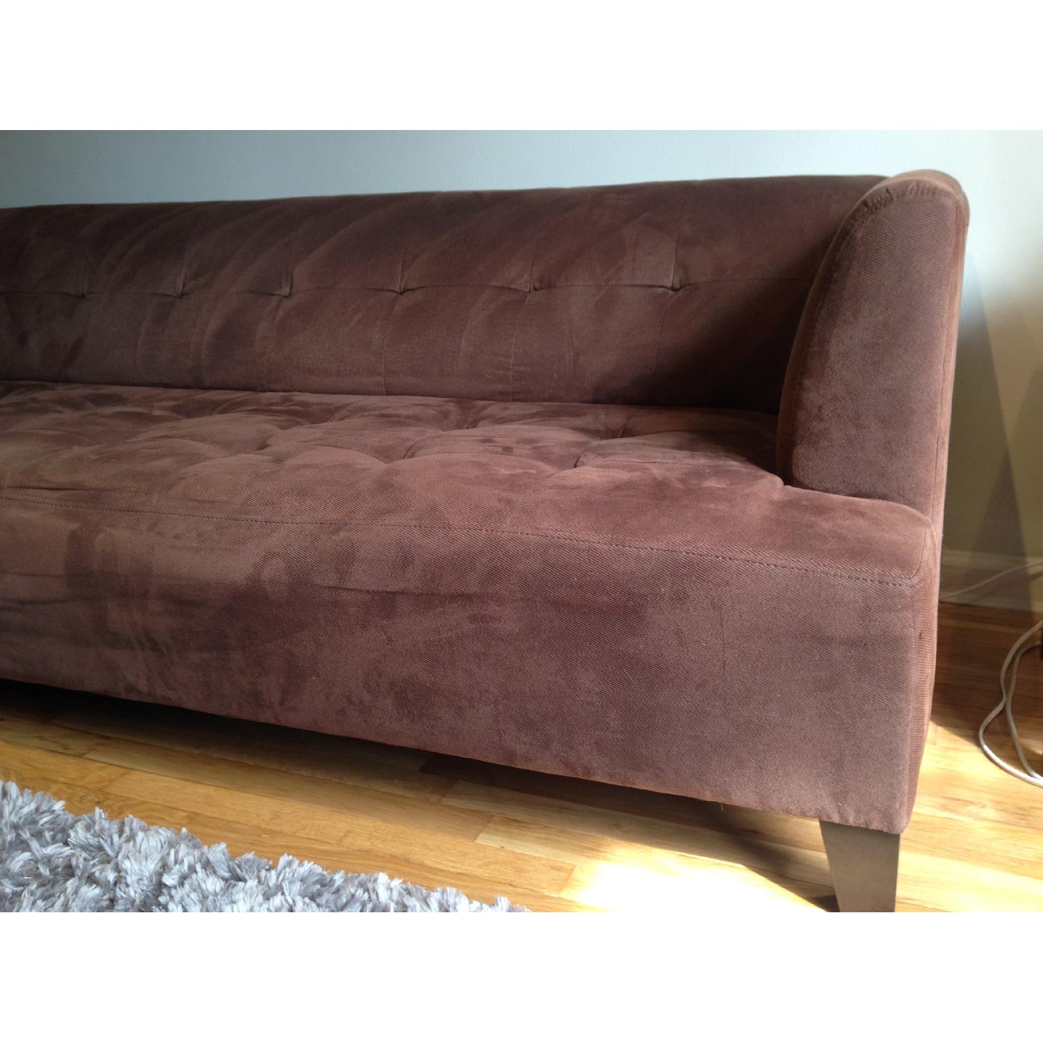 Macy's Chocolate Brown Sofa - image-3