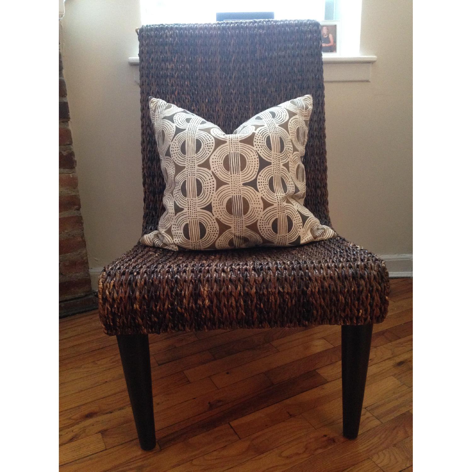 Crate & Barrel Wicker Chair - image-1