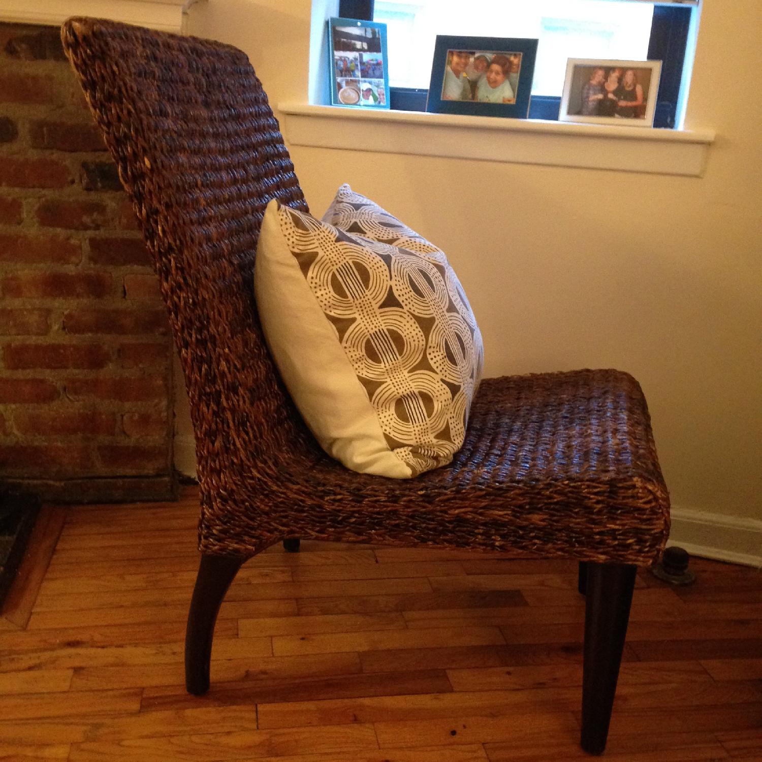 Crate & Barrel Wicker Chair - image-2