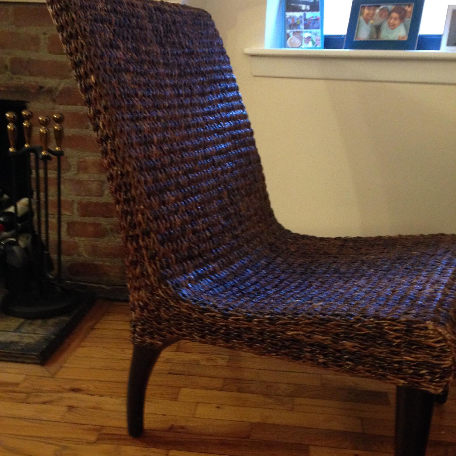 Crate & Barrel Wicker Chair - image-3