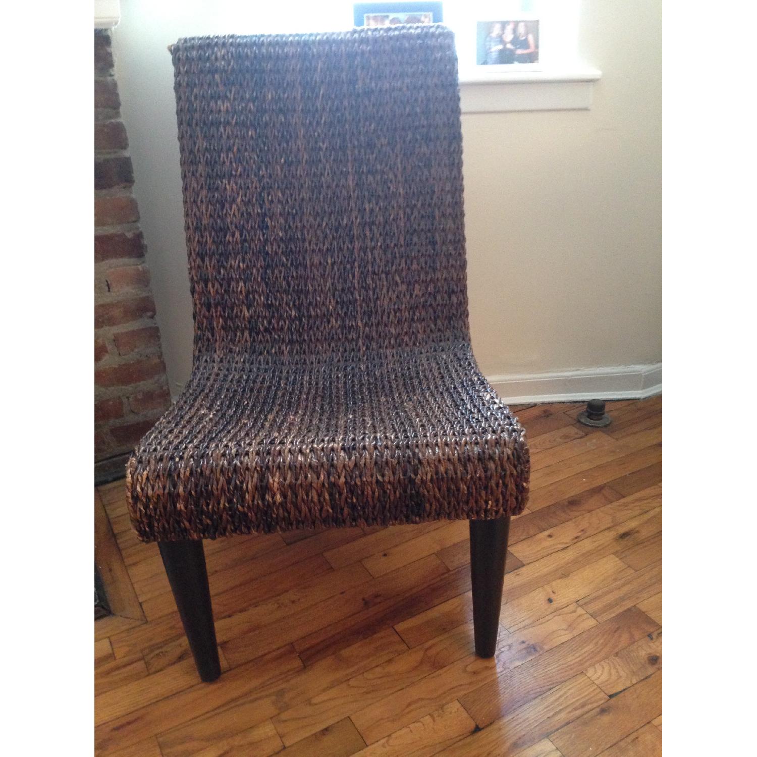 Crate & Barrel Wicker Chair - image-4