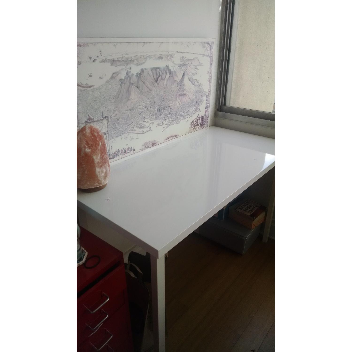 Ikea White Desk & White Chair - image-1