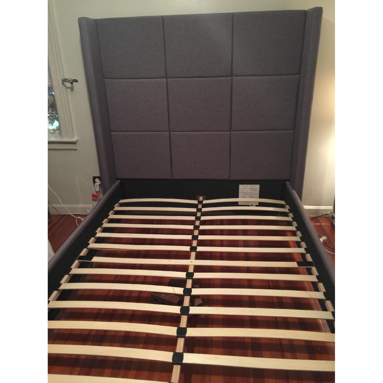 Overstock Jillian Gray Upholstered Queen Bed - image-3