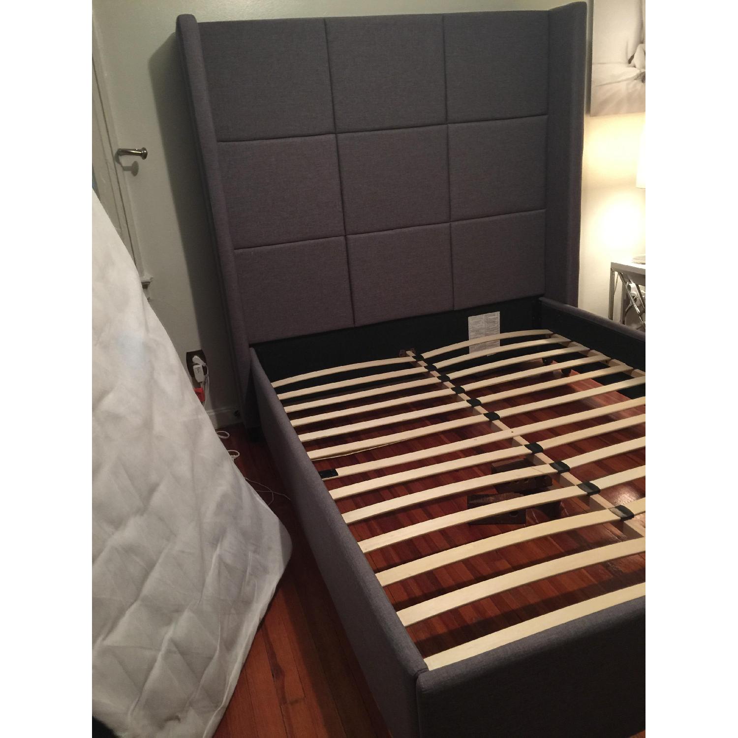 Overstock Jillian Gray Upholstered Queen Bed - image-5