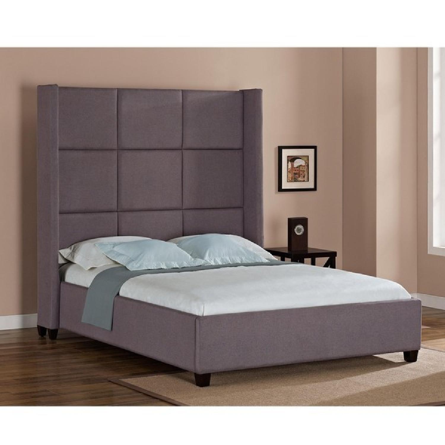 Overstock Jillian Gray Upholstered Queen Bed - image-11