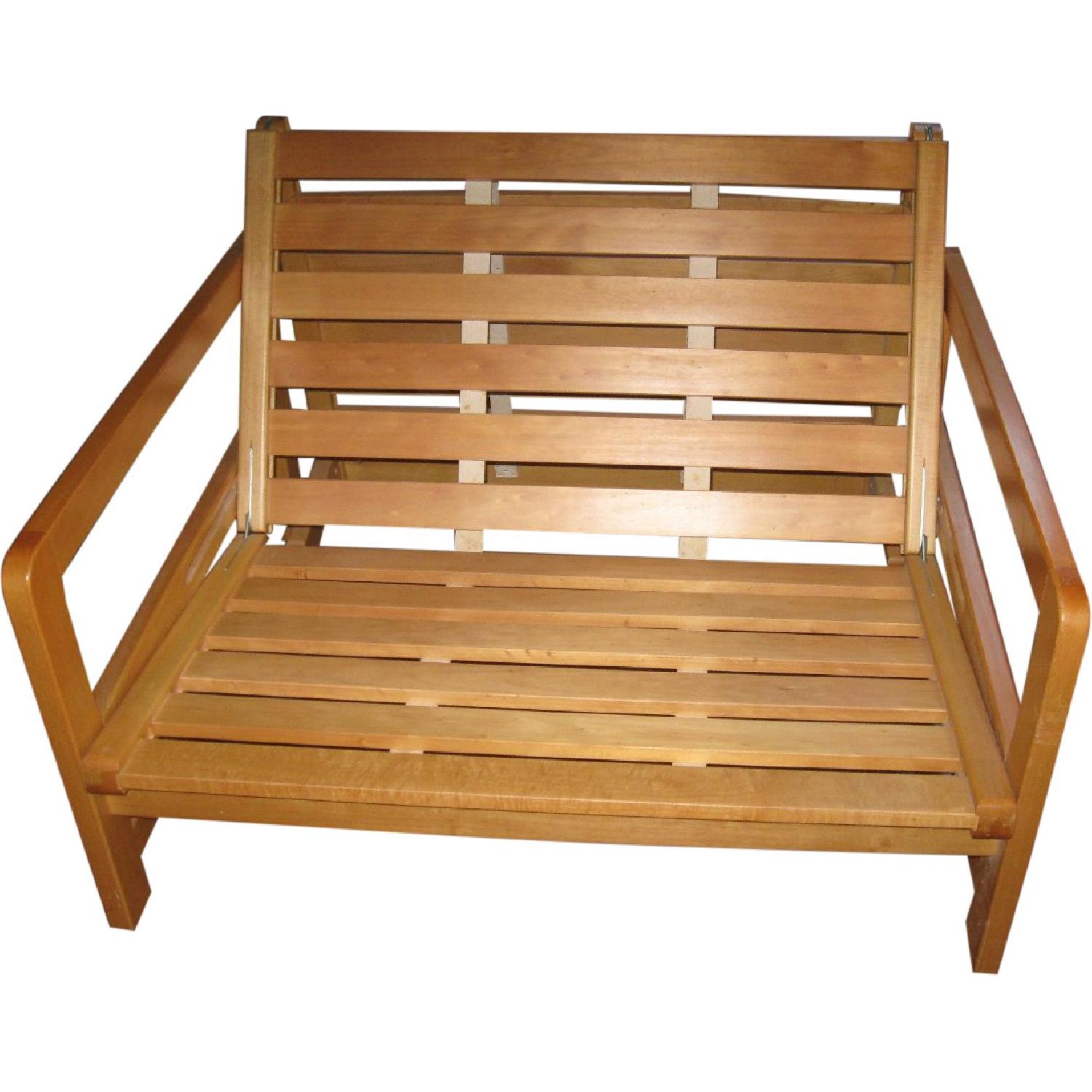 Arise Light Wood Twin Futon Frame - image-0