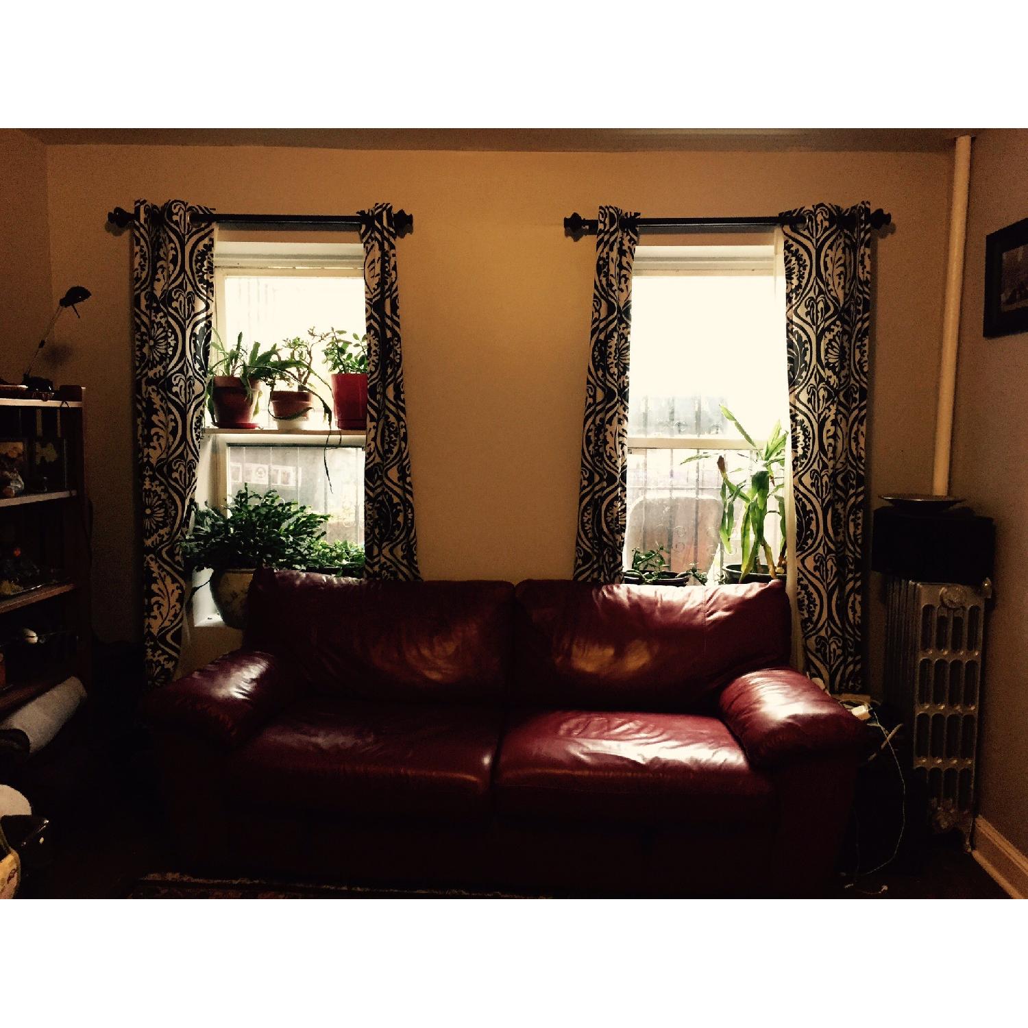 Ikea Red Leather Sleeper Sofa - image-2